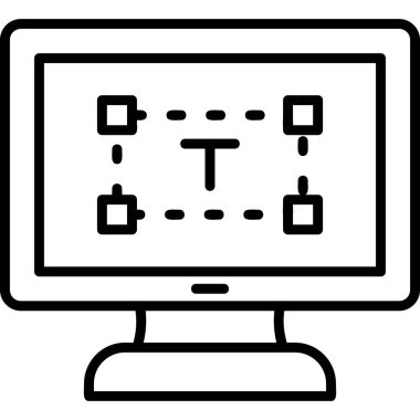 Bilgisayar modern simgesinin vektör illüstrasyonu