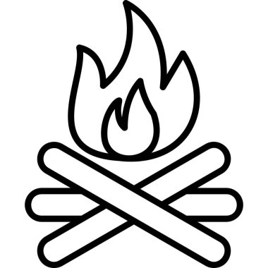 Ateş ikonu. Ağ için şenlik ateşi vektör simgelerinin özet çizimi