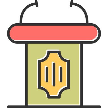 Podyum. Web simgesi basit bir illüstrasyon. Tribün simgesi