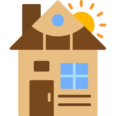 Bina. Web simgesi basit illüstrasyon