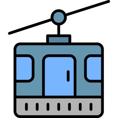 Tramvay. Web simgesi basit illüstrasyon