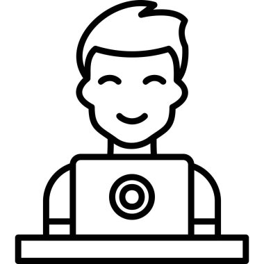 Adamım. Web simgesi basit illüstrasyon