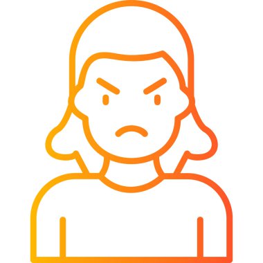 Kızgın Avatar simgesi vektör illüstrasyonu