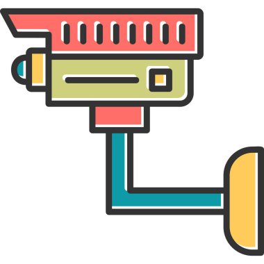 CCTV kamera simgesi, vektör illüstrasyonu basit tasarım