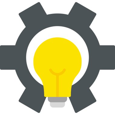 Ampul ışığı dişlinin içinde. Simge illüstrasyonu ayarlanıyor