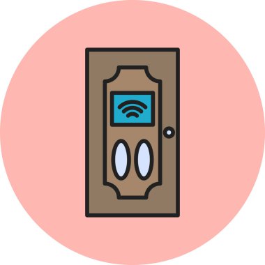 vector illustration of modern Smart door icon