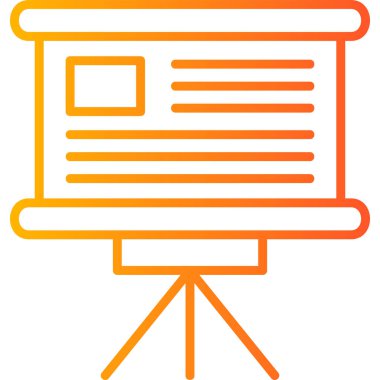 iş sunumu düz vektör simgesi