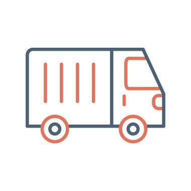 dağıtım kamyonu ikonu vektör çizimi