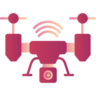 Drone simgesi, vektör illüstrasyonu basit tasarım