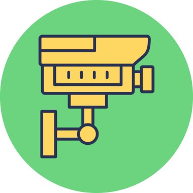 CCTV kamera simgesi, vektör illüstrasyonu basit tasarım