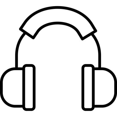 Kulaklık. Web simgesi basit illüstrasyon