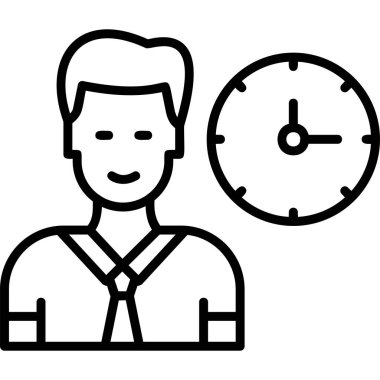 Çalışma Saati, zaman yönetimi vektör illüstrasyonu