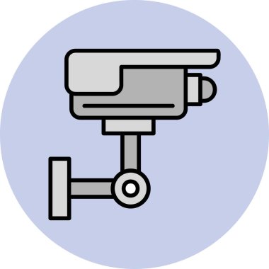 CCTV kamera simgesi, vektör illüstrasyonu basit tasarım