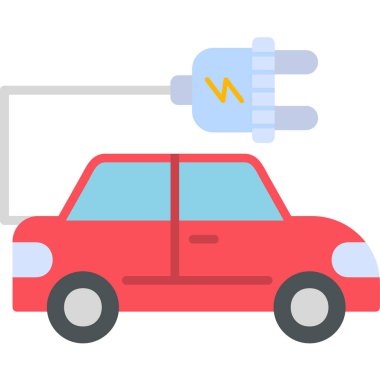 Electric Car modern simgesi, vektör illüstrasyonu