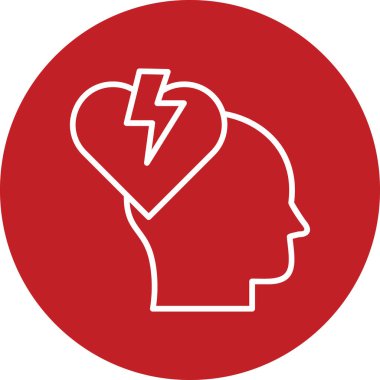 Kırık kalp ikonu, modern tasarım çizimi