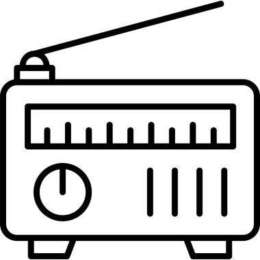 Radyo. Web simgesi basit illüstrasyon