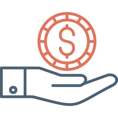 Dolar. Web simgesi basit illüstrasyon