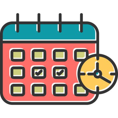 Takvim simgesi vektör illüstrasyonu