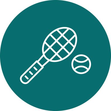 Tenis raketi ikonu vektör illüstrasyonu
