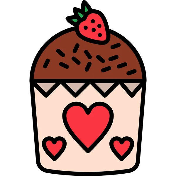 Cupcake Web Icon Vektor Illustration — Stockvektor