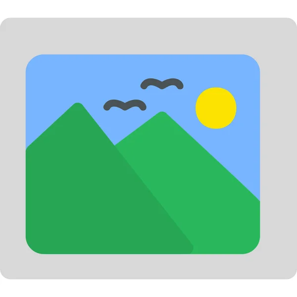 Όμορφο Βουνό Web Εικονίδιο Απλό Σχεδιασμό — Διανυσματικό Αρχείο