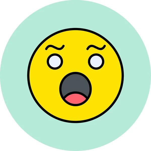 Vector Illustration Shocked Emoji Icon — Stock Vector