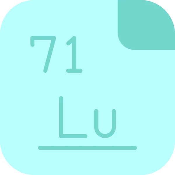Lutecio Elemento Químico Con Símbolo Número Atómico Metal Blanco Plateado — Archivo Imágenes Vectoriales