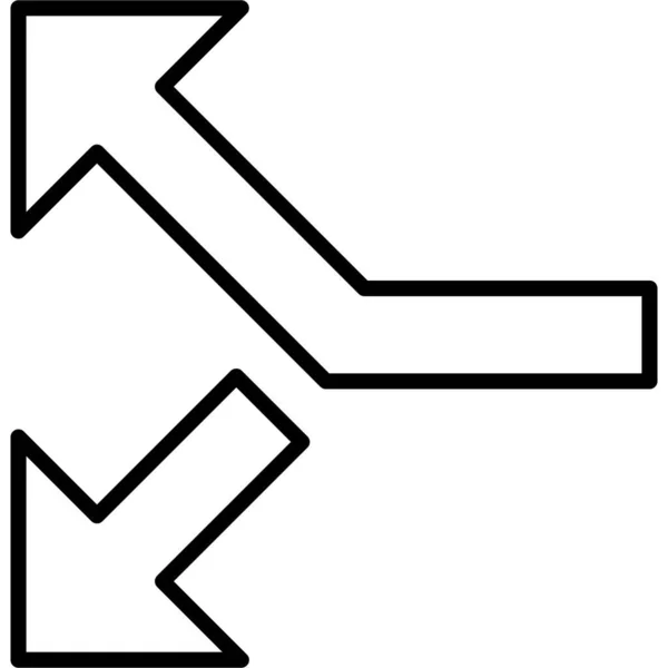 Split Road Web Icon Design Semplice — Vettoriale Stock