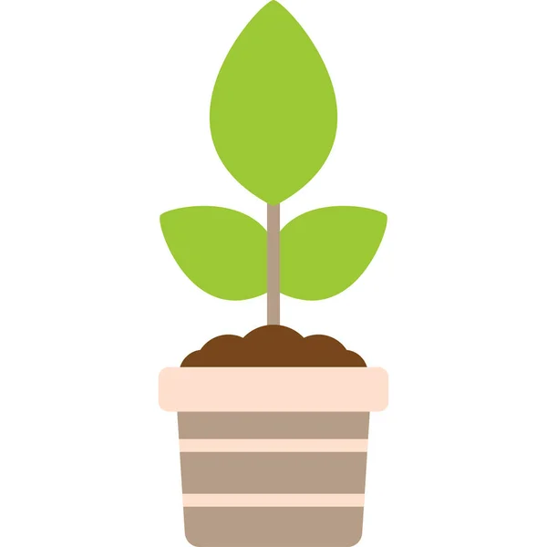 Pot Met Groeiende Plant Web Icoon Eenvoudige Illustratie — Stockvector