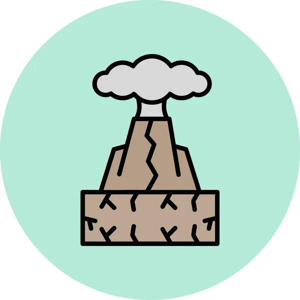 Веб Ікона Вулкану Проста Ілюстрація — стоковий вектор