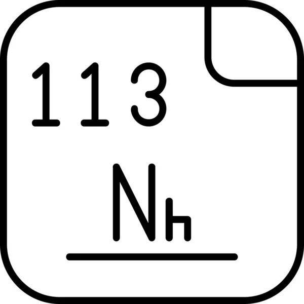 113 이라는 기호를 원소이다 방사성이며 안정적 원소로 알려진 286 반감기가 — 스톡 벡터