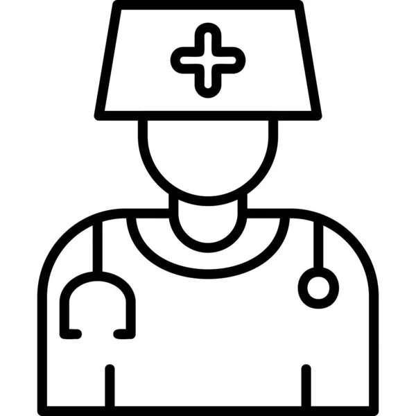 Γιατρός Web Εικονίδιο Απλή Απεικόνιση — Διανυσματικό Αρχείο