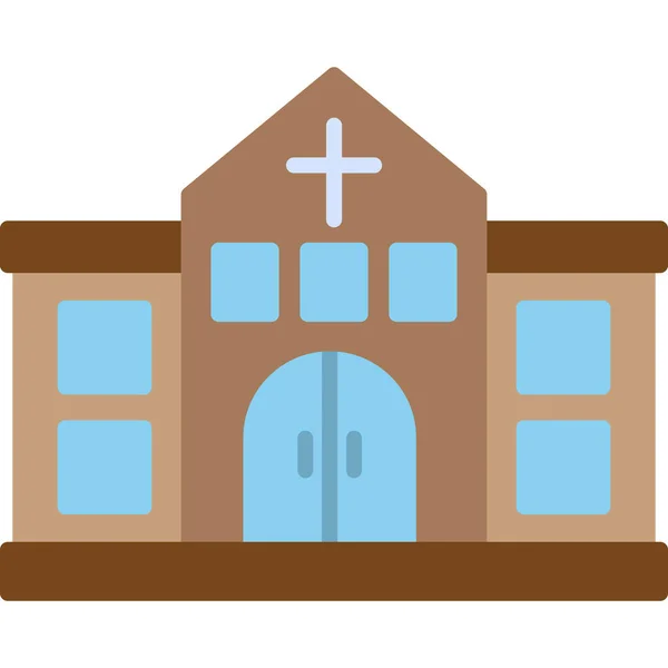 Chiesa Edificio Con Croce Illustrazione Grafica — Vettoriale Stock
