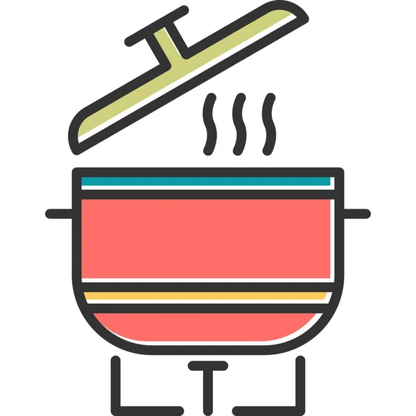 Essen Kochen Web Icon Vektor Illustration — Stockvektor