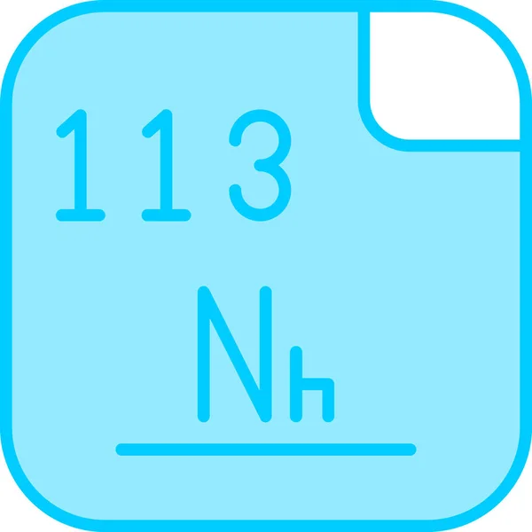 Nihonio Elemento Químico Sintético Con Símbolo Número Atómico 113 Extremadamente — Vector de stock