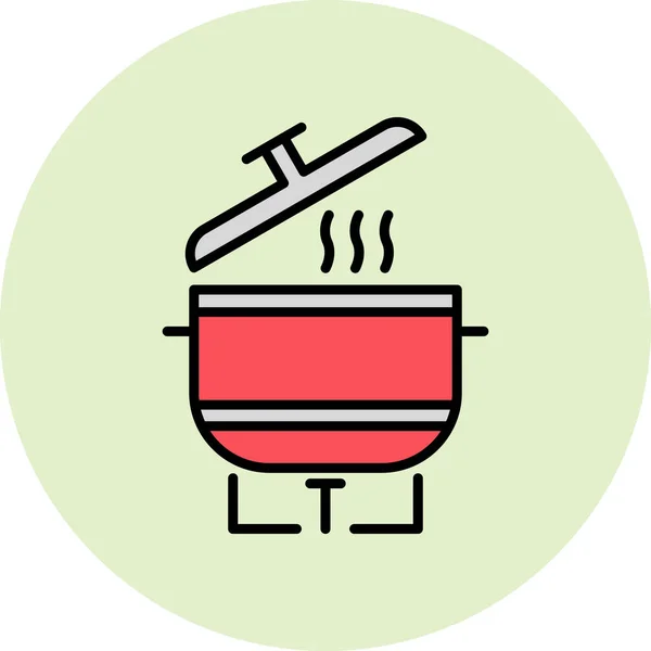 Essen Kochen Web Icon Vektor Illustration — Stockvektor