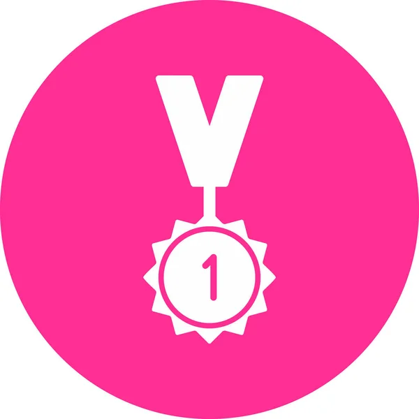 Médaille Récompense Icône Web Illustration Simple — Image vectorielle