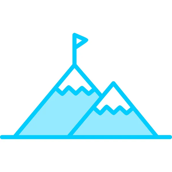 Montaña Icono Web Ilustración Simple — Vector de stock