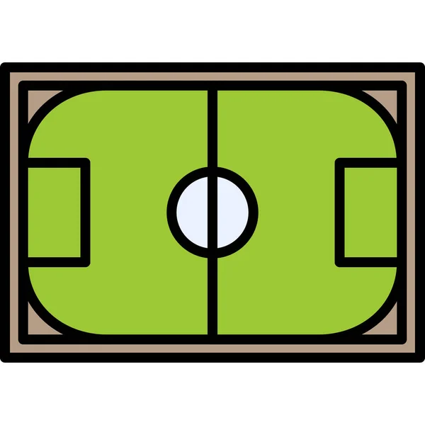 Икона Футбольного Поля Контур Спортивной Игры Векторная Кнопка Веб Дизайна — стоковый вектор