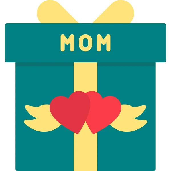 Gift Box Hearts Symbol Vector Illustration — Stock Vector