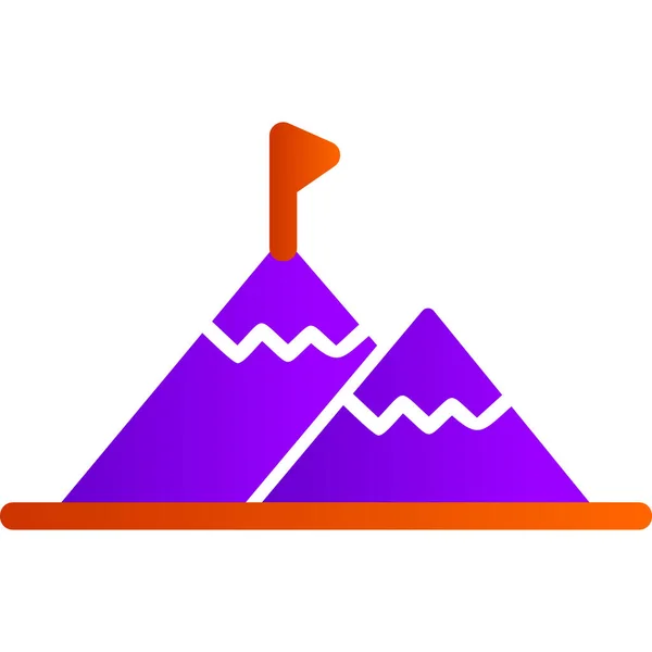 Montaña Pico Icono Vector Ilustración — Archivo Imágenes Vectoriales
