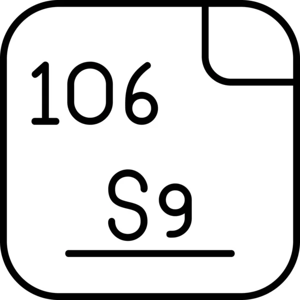 Seaborgium Elemento Químico Sintético Radiactivo Con Símbolo Número Atómico 106 — Vector de stock