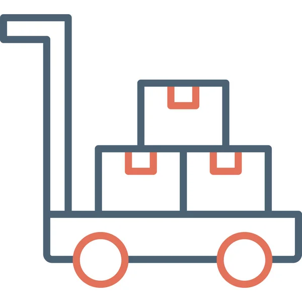 Trolley Mit Paketen Und Schachteln — Stockvektor