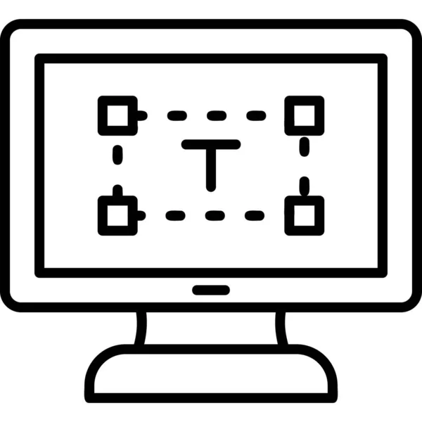 Vektorillustration Des Modernen Computersymbols — Stockvektor