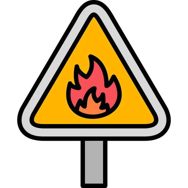 Icône Web Inflammable Illustration Simple — Image vectorielle