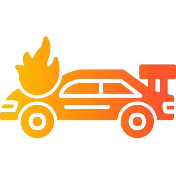 火災の事故車現代のアイコン ベクトルイラスト — ストックベクタ