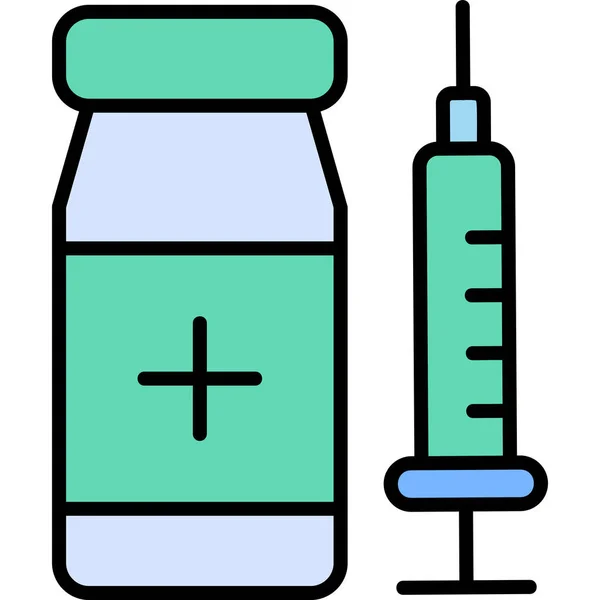 Простая Иллюстрация Иконки Вакцинации — стоковый вектор