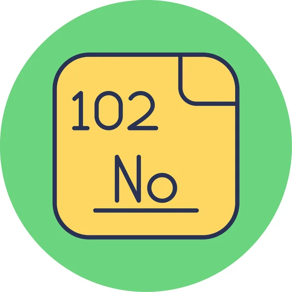 Mendeleev Chemický Symbol 102 Nobelium — Stockový vektor