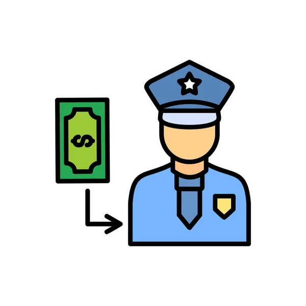 Corrupt Officer Icon Vector Illustration — Stock Vector