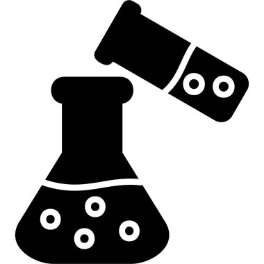 Kimya şişesi. Web simgesi basit tasarım 